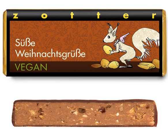 Zotter Süße Weihnachtsgrüße - Vegan - 70g