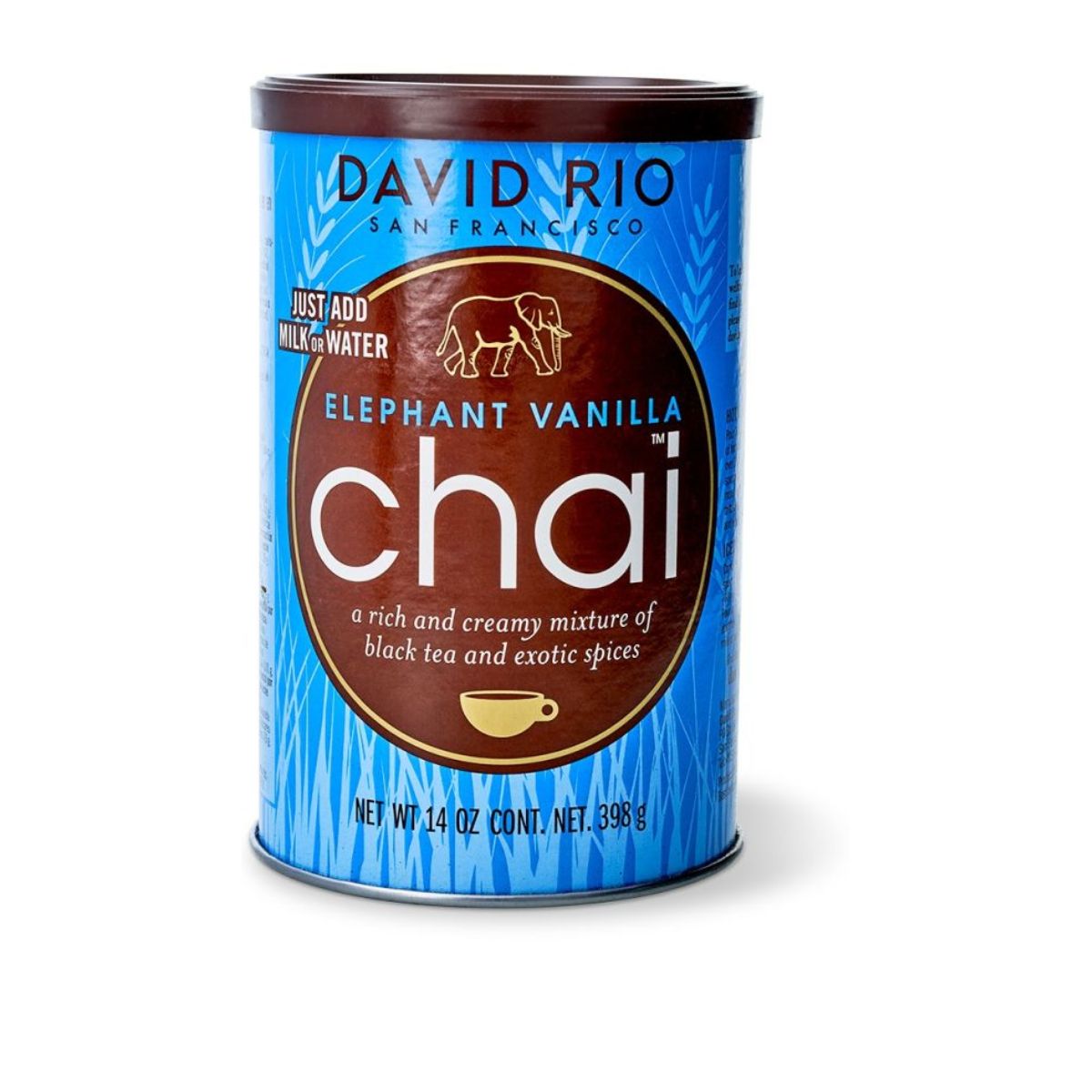 David Rio Elephant Vanilla Chai – milder Vanille-Chai in der 398g Dose aus San Francisco