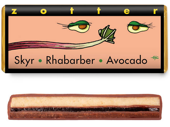 zotter schokolade skyr rhabarber avocado bio fairtrade bean to bar
