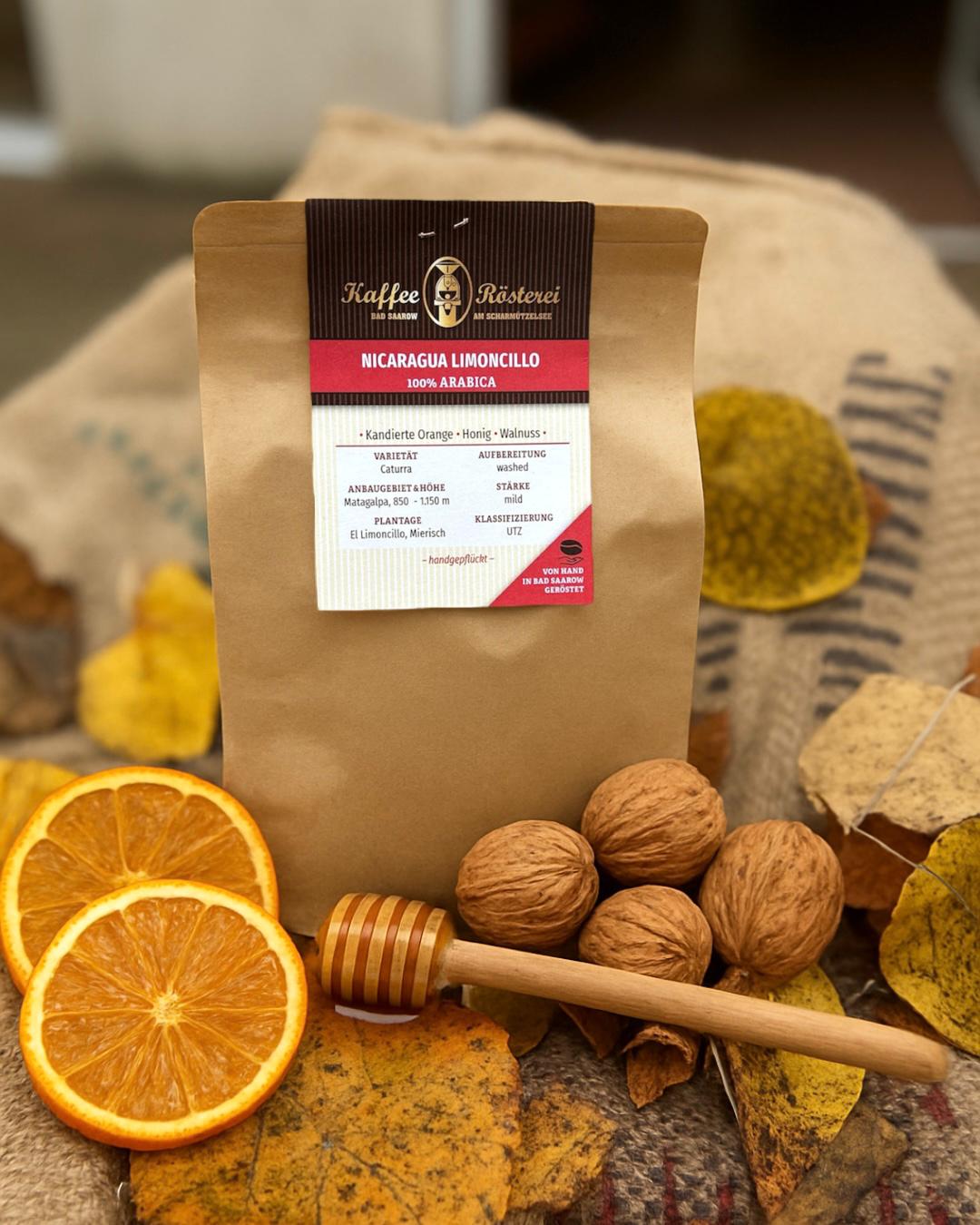 Nicaragua Limoncillo Kaffee – feine Aromen von kandierter Orange, Honig und Walnuss, handgeröstet in Bad Saarow