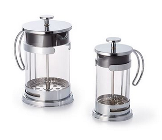 French Press im Set – 350 ml & 850 ml aus Glas mit Edelstahl-Stempelsieb