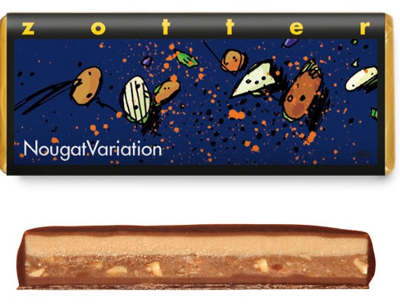zotter nougat variation bio schokolade mit nougat fuellung bean to bar fairtrade