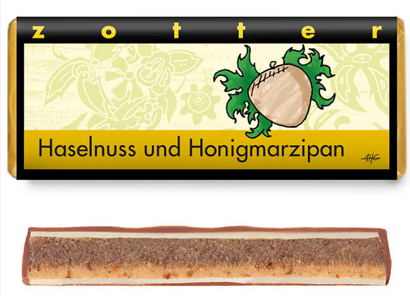 Zotter Haselnuss und Honigmarzipan 70g