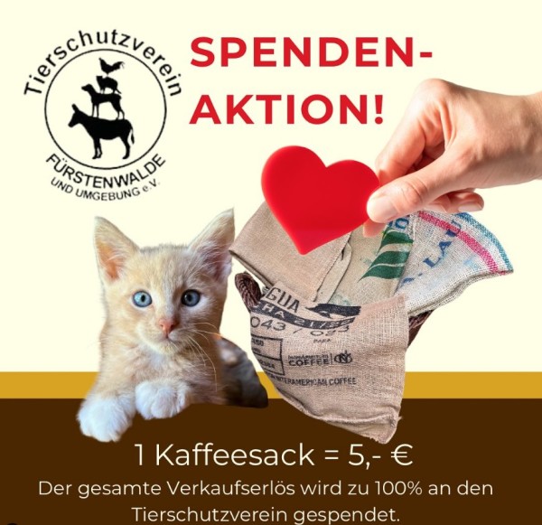 Kaffeesack Spendenaktion Tierschutzverein Fürstenwalde