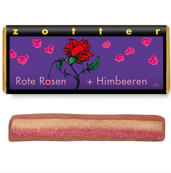 Zotter Rote Rosen und Himbeeren 70g